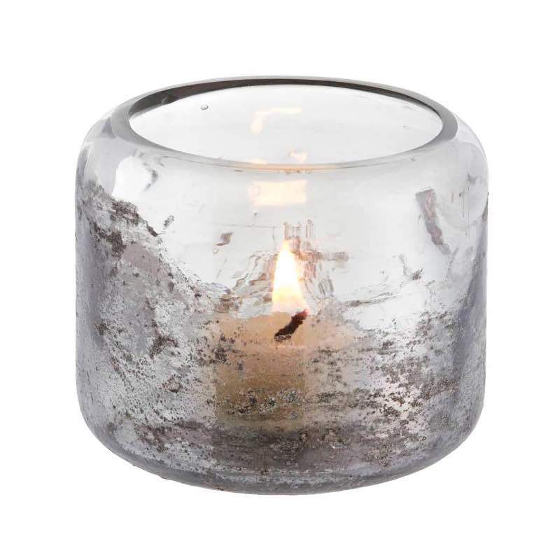 Hubbard Glass Tealight Holders - Gray Glaze